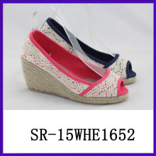 New fashion wedge sexy summer shoes fish mouth shoe lace high heel